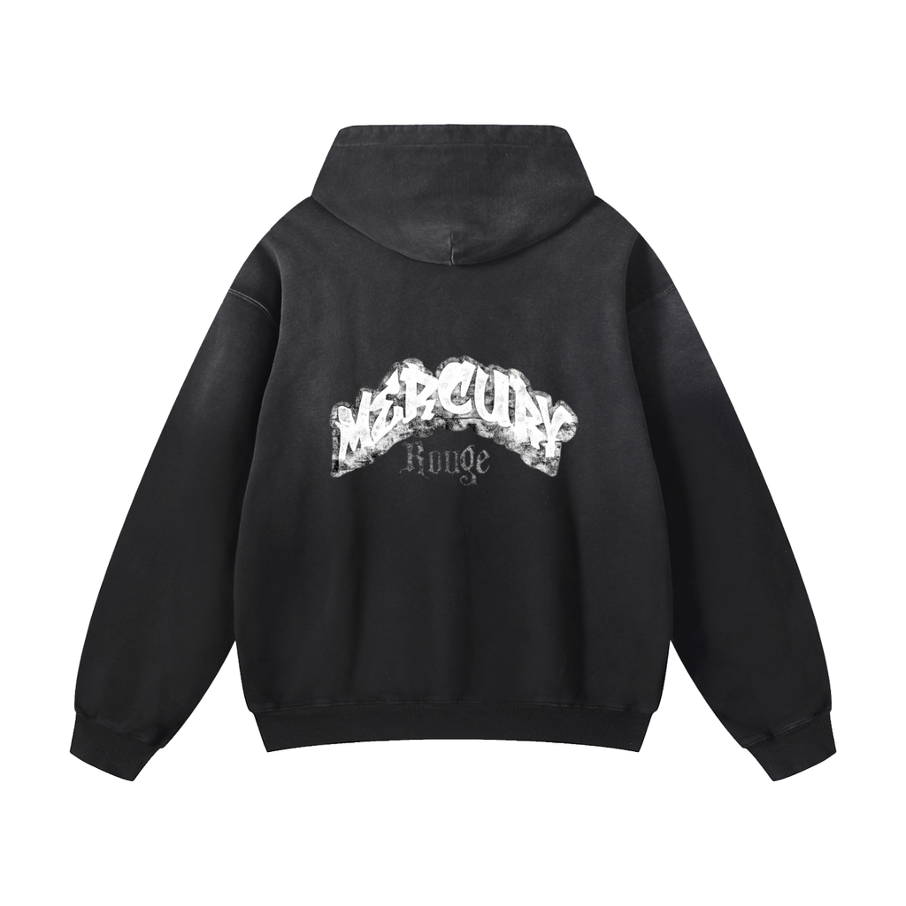 Black/White Heavyweight Sunfade Oversized Hoodie