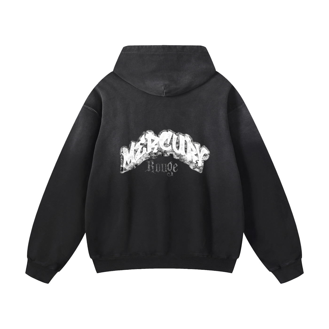Black/White Heavyweight Sunfade Oversized Hoodie