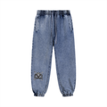 Black/White Snow Wash Jogged Sweatpants