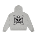 Black/White Contrast Plaid Boxy Zip Hoodie