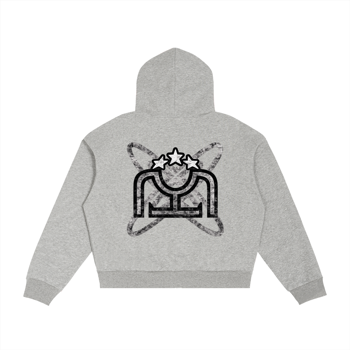 Black/White Contrast Plaid Boxy Zip Hoodie