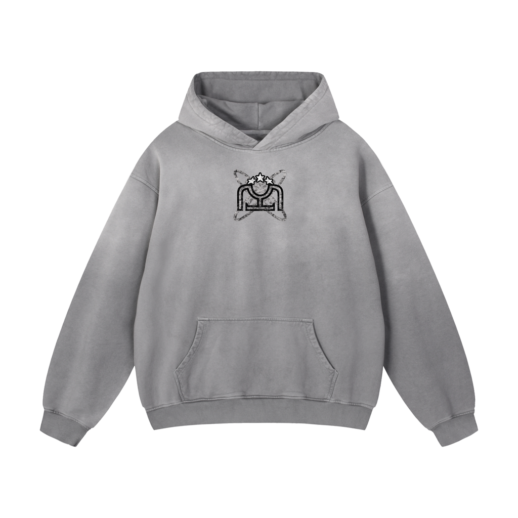 Black/White Heavyweight Sunfade Oversized Hoodie