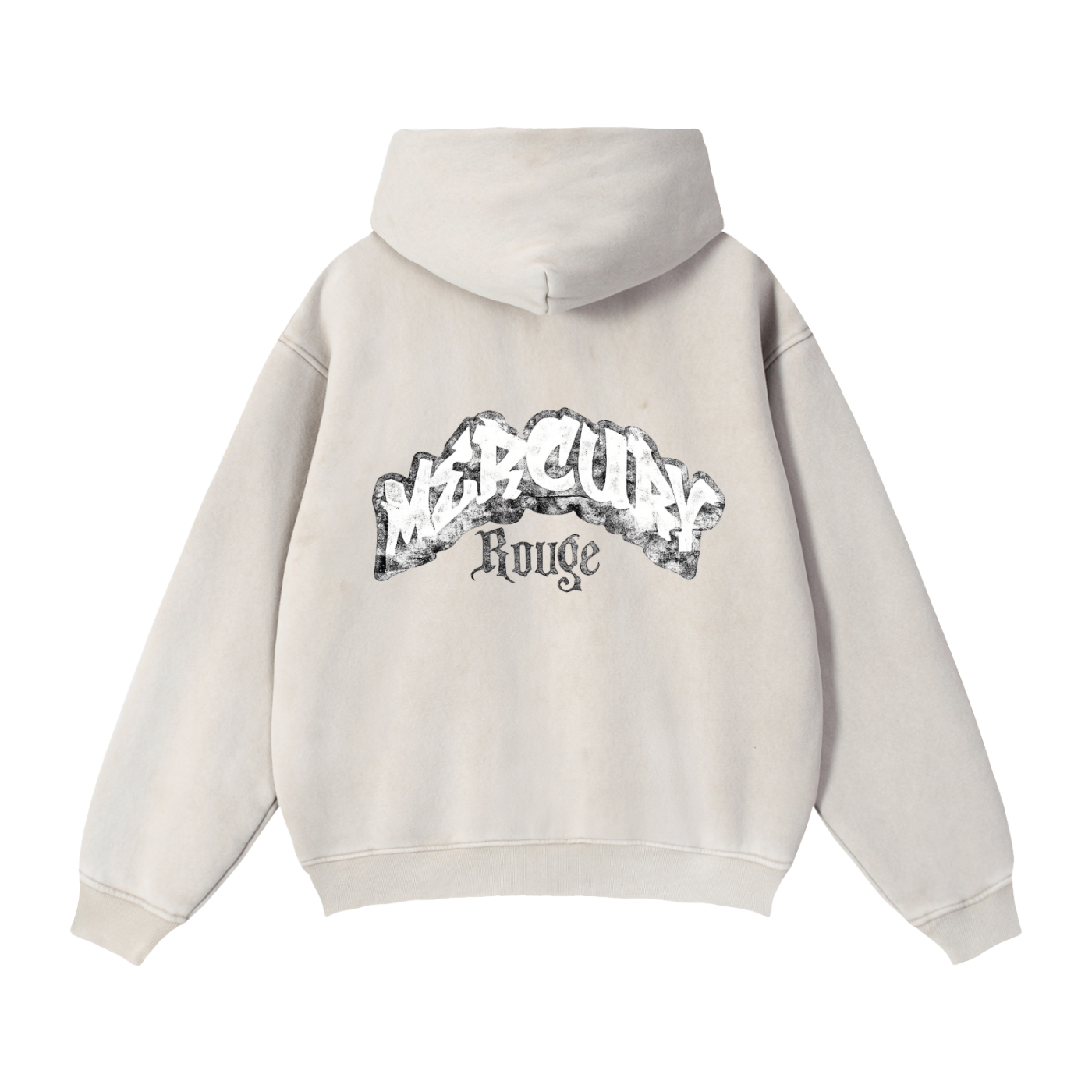 Black/White Zip-Through Boxy Fleece Hoodie