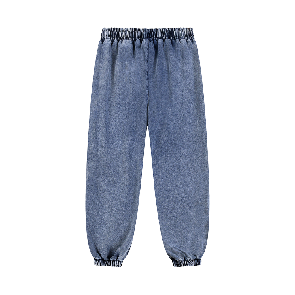 Black/White Snow Wash Jogged Sweatpants