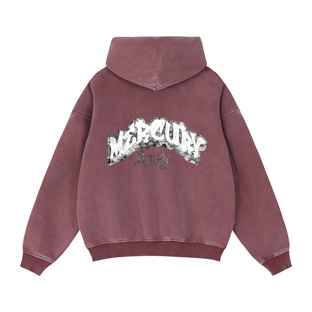 Black/White Zip-Through Boxy Fleece Hoodie