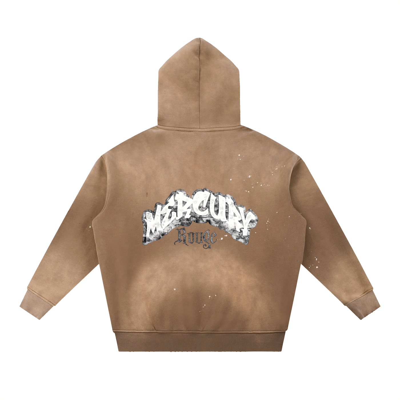 Black/White Vintage Washed Frayed Fleece Hoodie