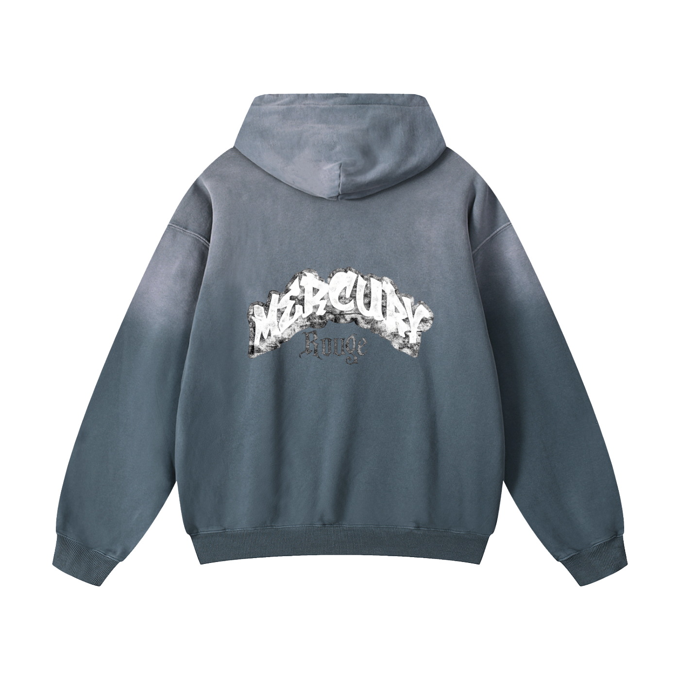 Black/White Heavyweight Sunfade Oversized Hoodie