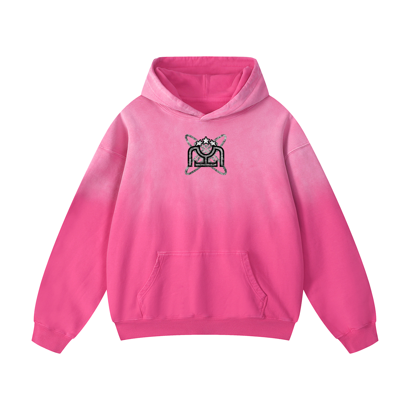Black/White Heavyweight Sunfade Oversized Hoodie