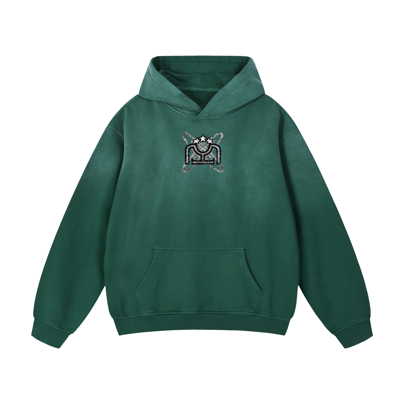 Black/White Heavyweight Sunfade Oversized Hoodie