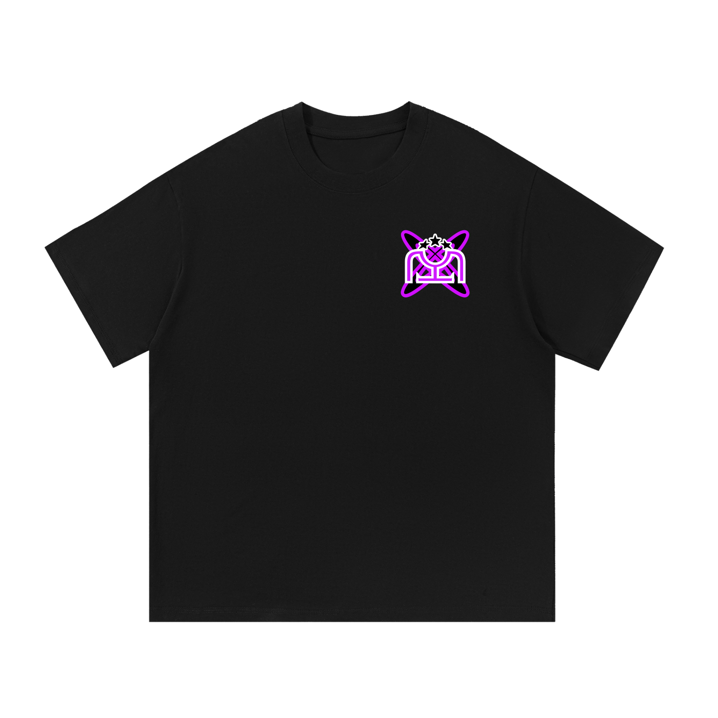 Purple/Black Cotton T-Shirt
