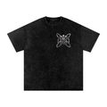 Black/White Snow Washed Oversized Cotton T-Shirt