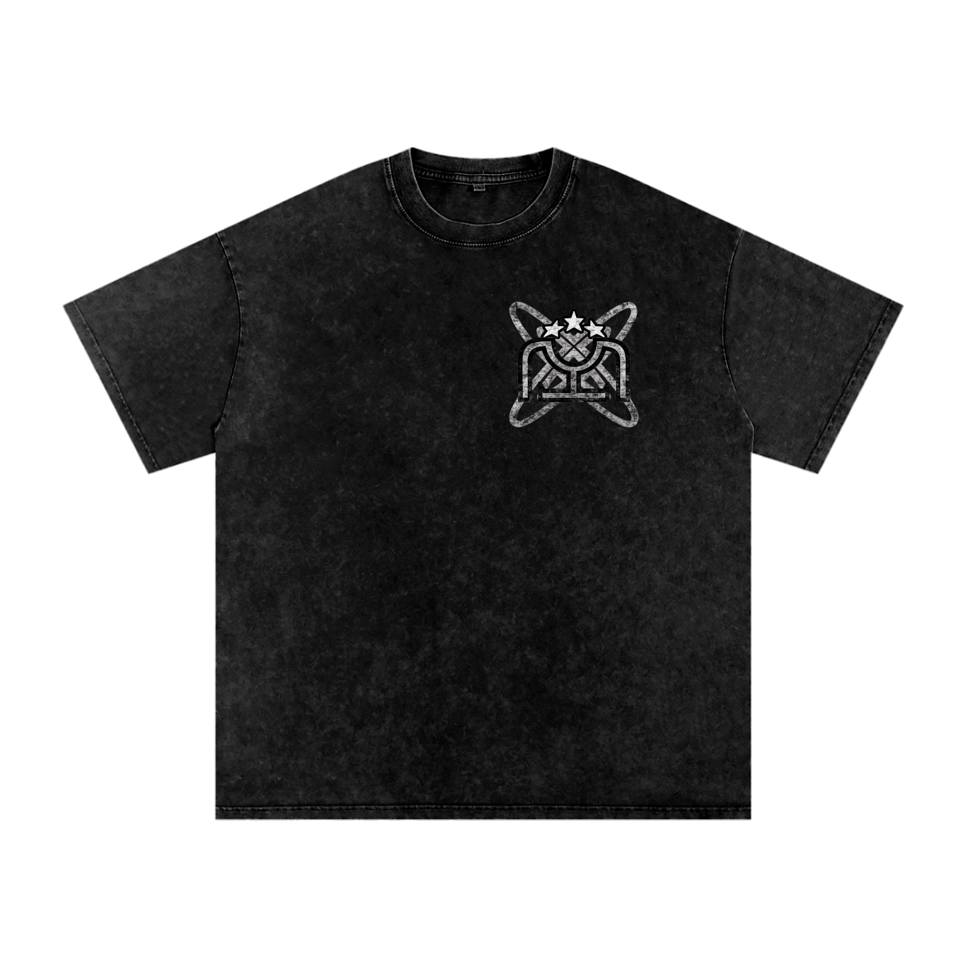 Black/White Snow Washed Oversized Cotton T-Shirt