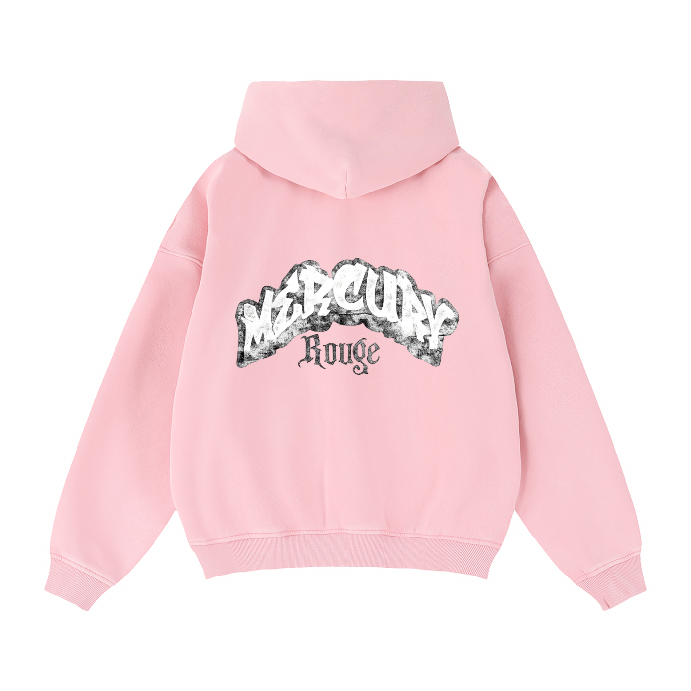 Black/White Zip-Through Boxy Fleece Hoodie